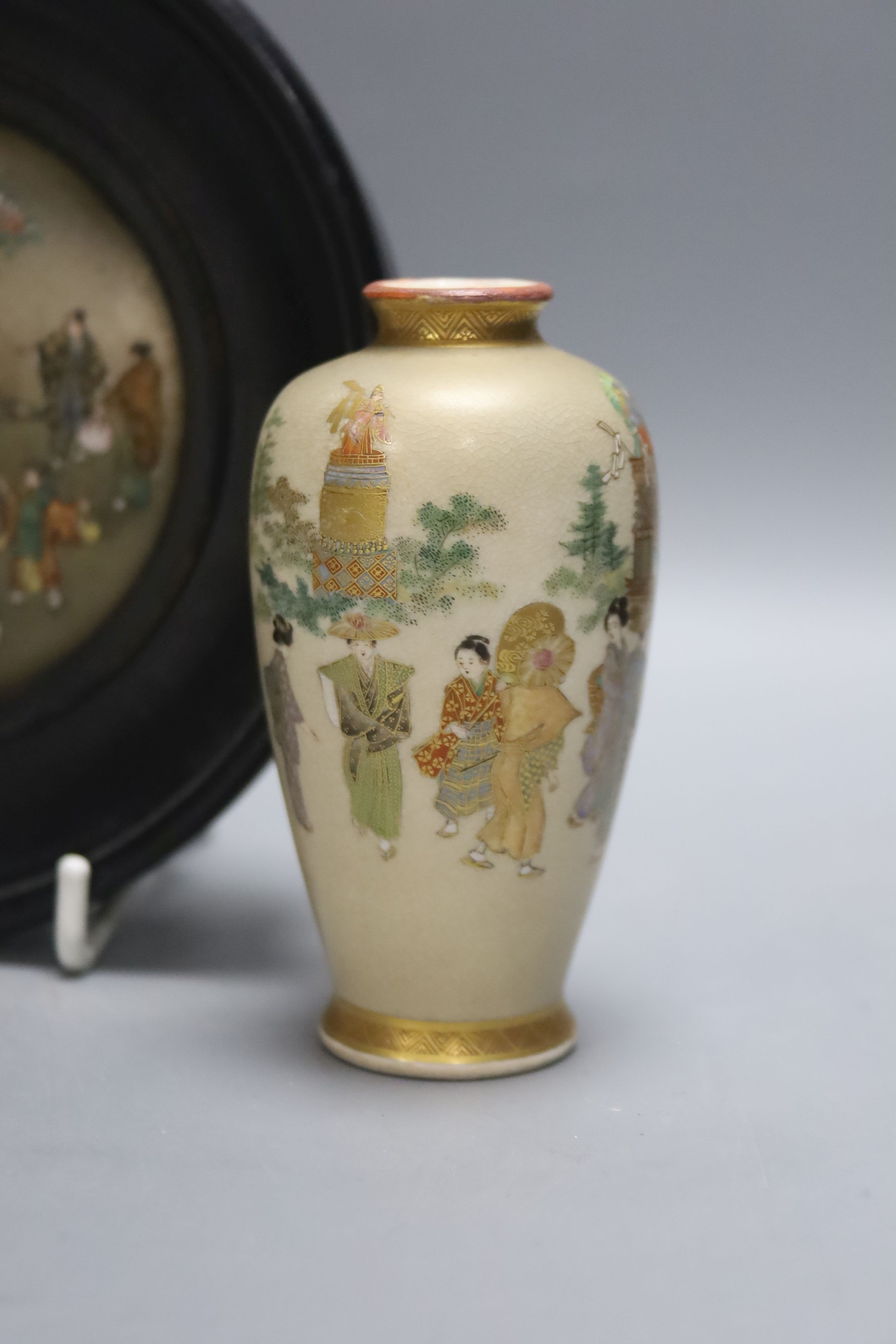 Japanese satsuma wares, Meiji, signed.